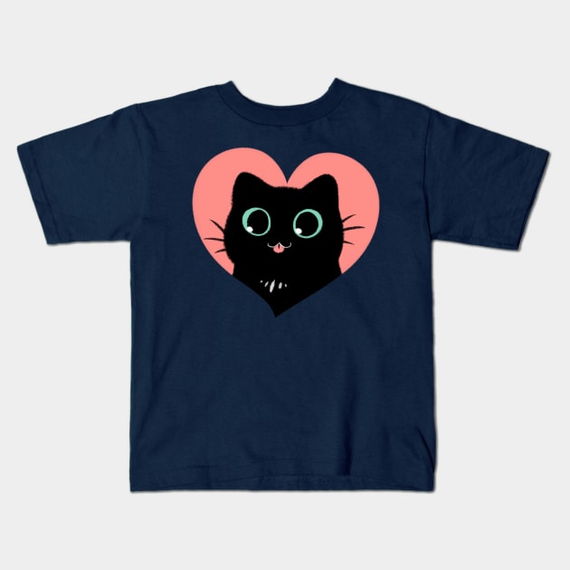 I Heart Black Cats! (Fun Edition) Kids T-Shirt by Starling